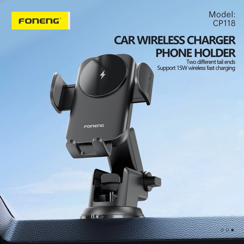 FONENG CP118 Wireless Charging Center Console Car Holder 15W
