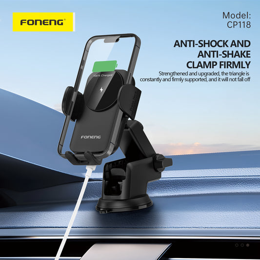 FONENG CP118 Wireless Charging Center Console Car Holder 15W