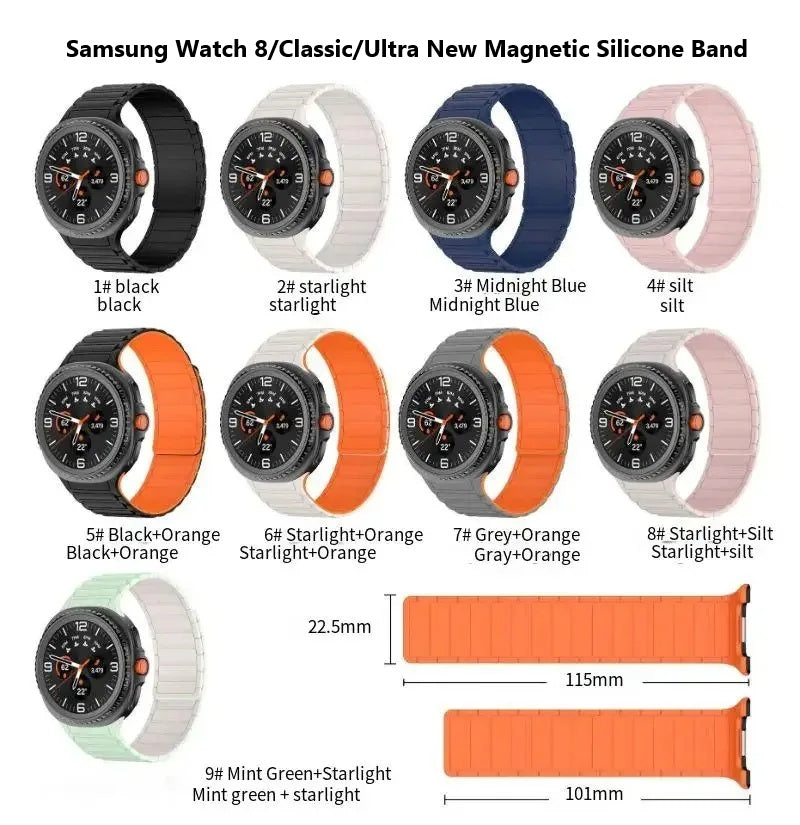 Samsung Watch 8/Classic/Ultra New Magnetic Silicone Band