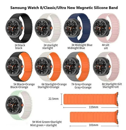 Samsung Watch 8/Classic/Ultra New Magnetic Silicone Band