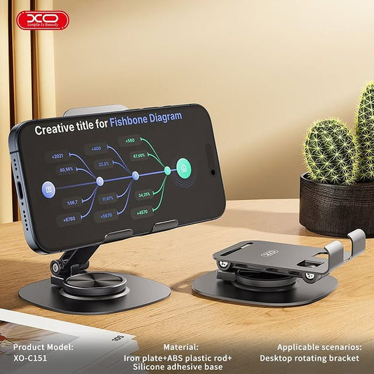 XO C151 Metal 360 Rotating Desktop Phone Holder