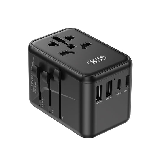 XO WL22 65W GaN Nitride Universal Travel Adapter Charger (1AC+3USB-C+2USB-A)