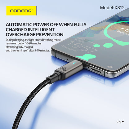 FONENG XS12 Auto Power-Off Aluminum Alloy Head Braided Cable