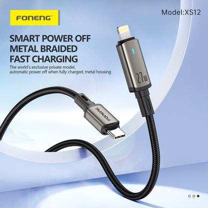 FONENG XS12 Auto Power-Off Aluminum Alloy Head Braided Cable