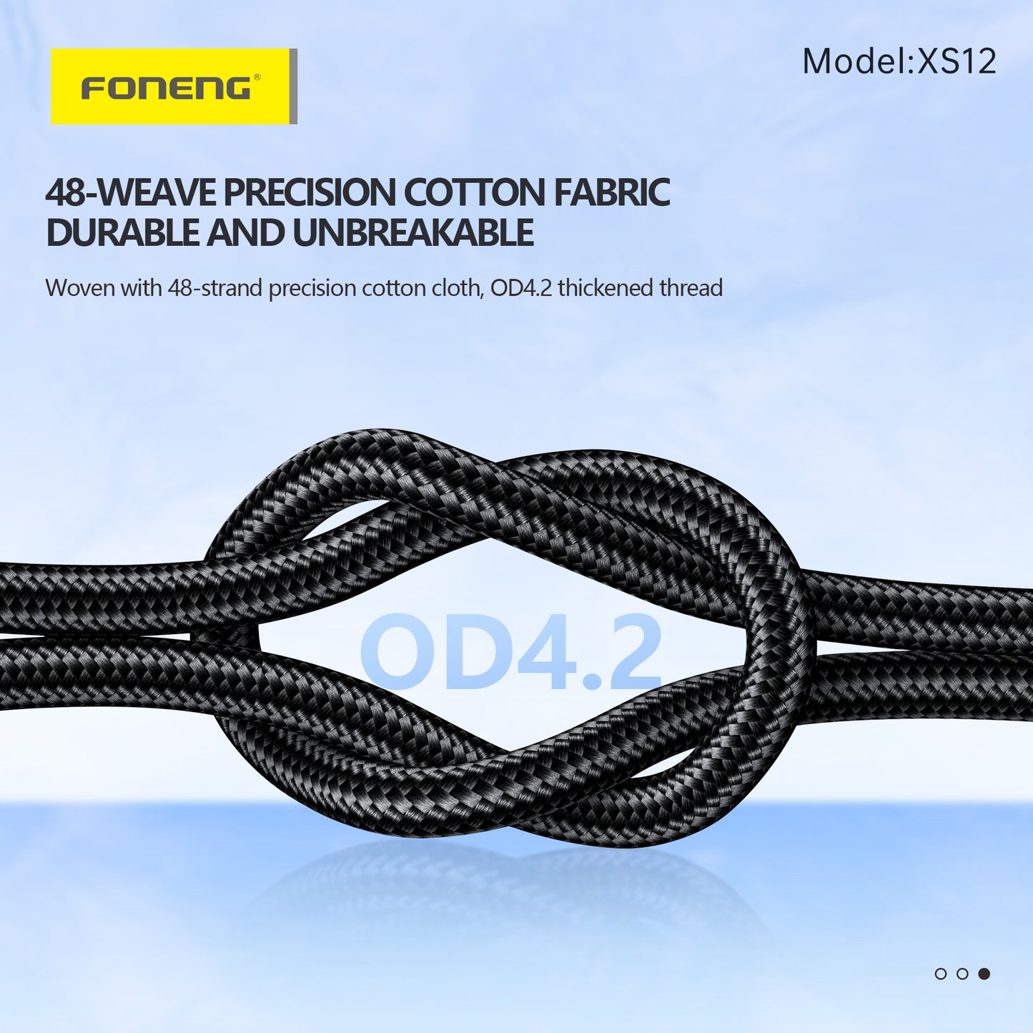 FONENG XS12 Auto Power-Off Aluminum Alloy Head Braided Cable