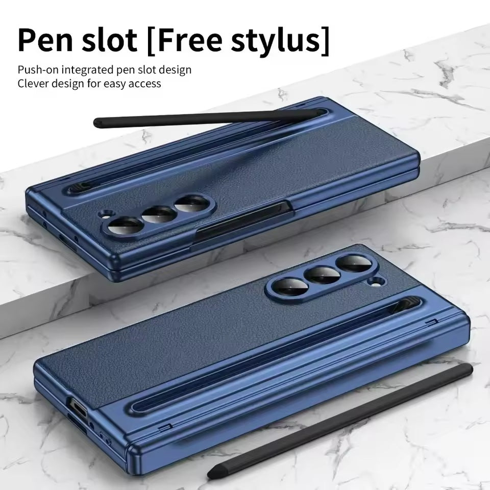 Samsung F966 Galaxy Z Fold7 5G Frosted Shield Flip-up Bracket Case with Pen Holder