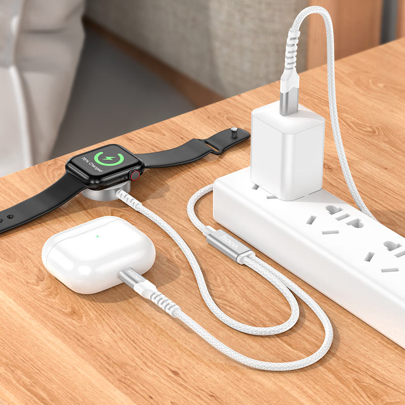 HOCO CW54 2 in 1 USB-C to Lightning & iWatch Charging Cable