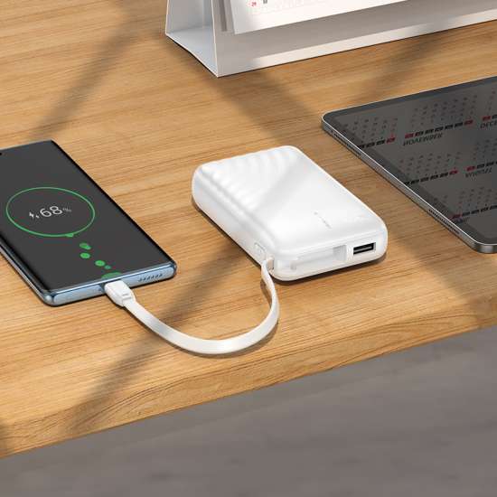 HOCO J134A Strong Power Bank with Built-in Type-C Cable 10000mAh