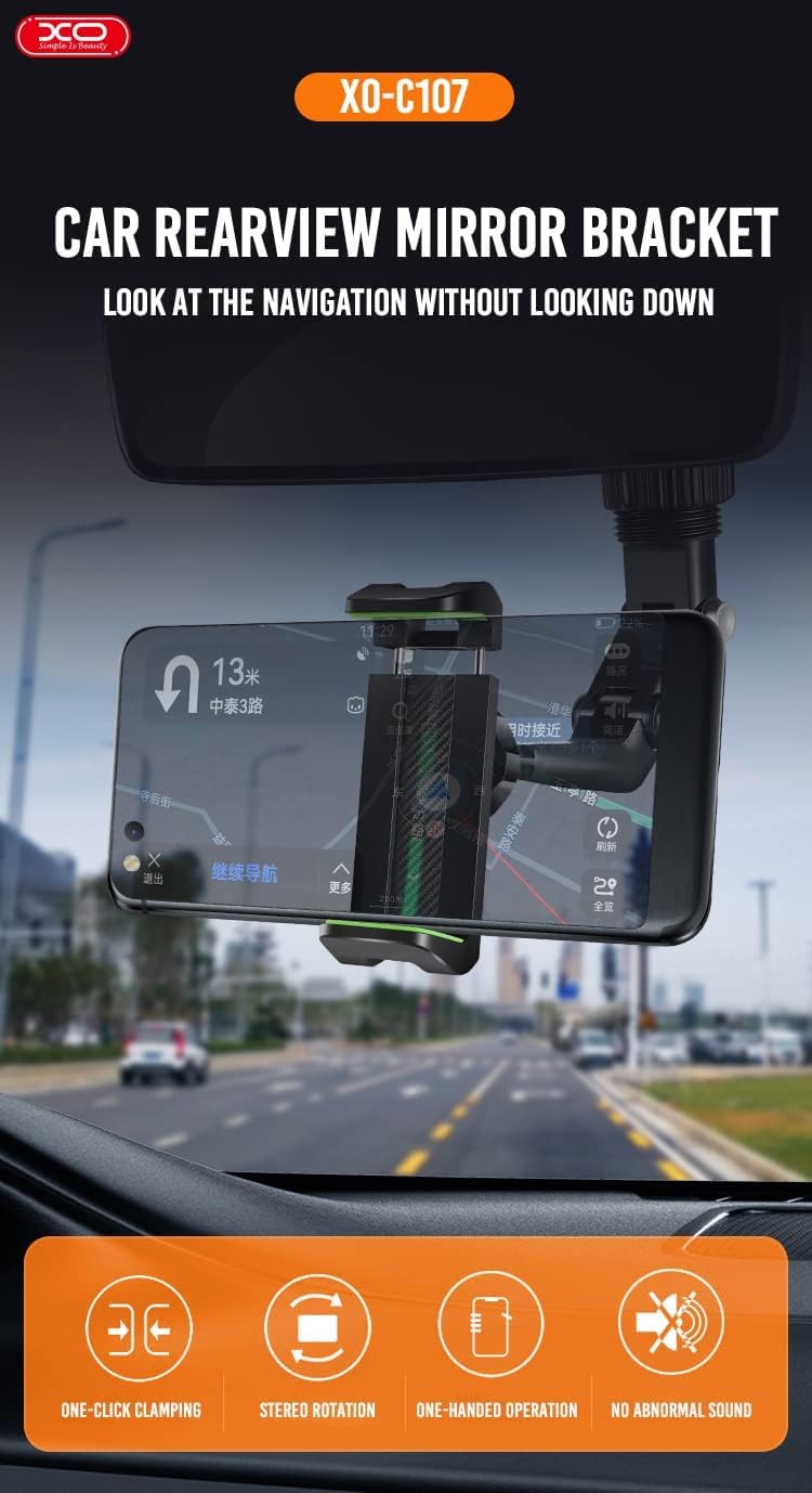 XO C107 Car Rearview Mirror Multifunctional Rotatable Car Holder