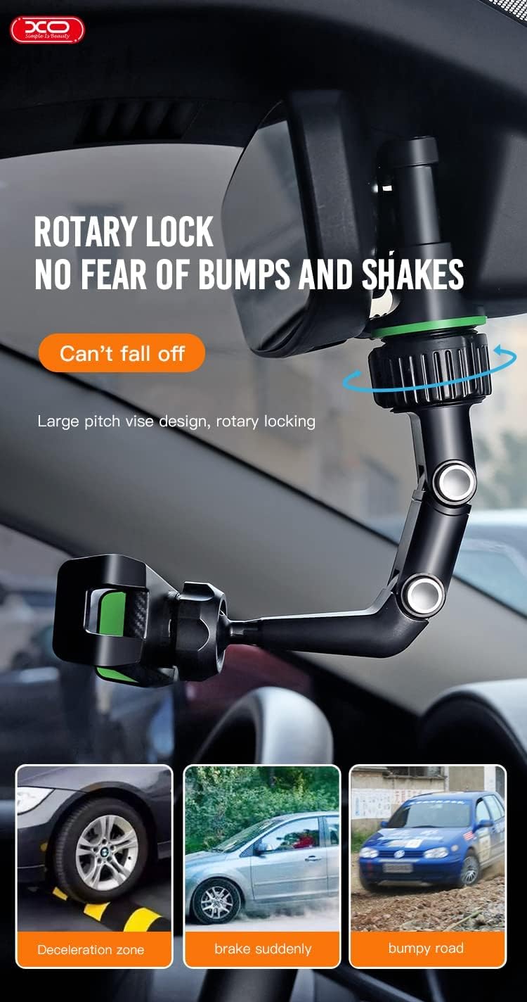 XO C107 Car Rearview Mirror Multifunctional Rotatable Car Holder