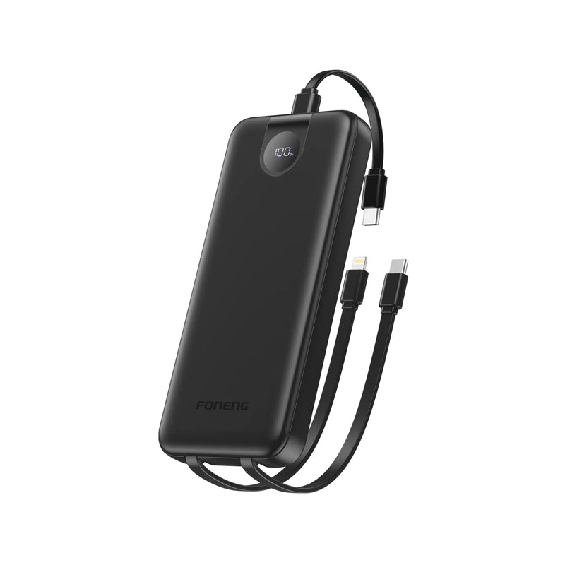 FONENG Power Bank 22.5W with 3 Built-in Cables