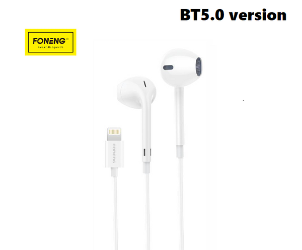 FONENG T28 Lightning BT5.0 Version Wire Control Earphones 1.2M