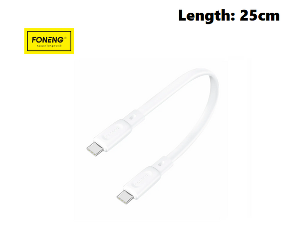 FONENG X107 Type-C to Type-C Silicone Flat Cable 25CM