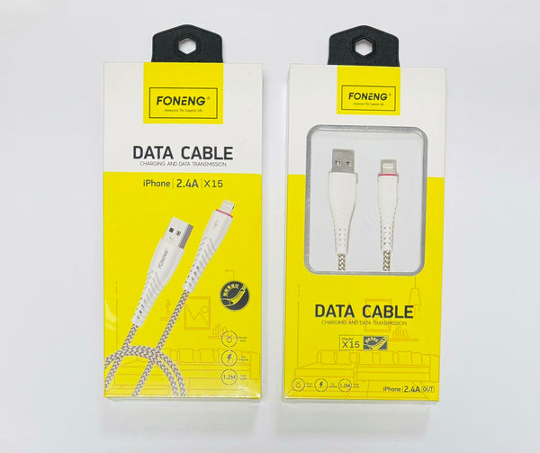 FONENG X15 Braid Series Lightning 2.4A USB Cable 1.2M