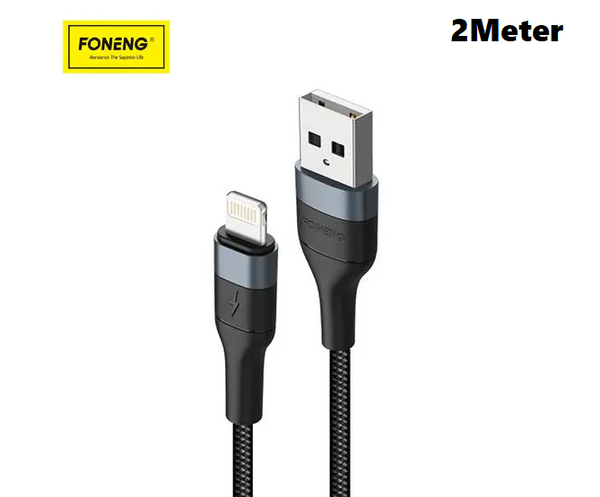FONENG X51 Lightning Spiral Weaved 3A USB Cable 2M