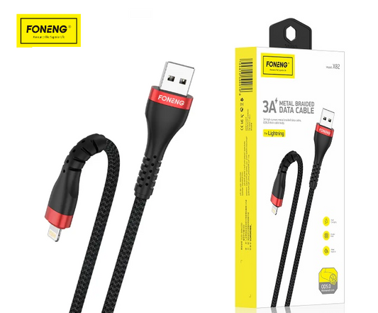 FONENG X82 Lightning Superior Metal Head Weaved USB Cable 1M