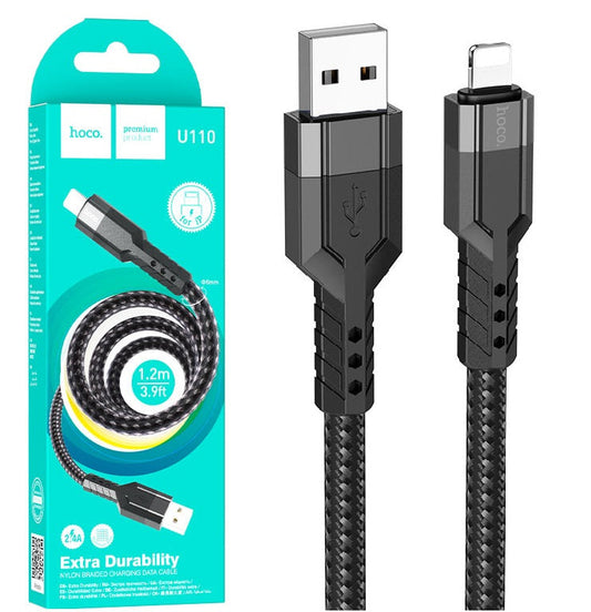 HOCO U110 Extra Durability Nylon Braided Lightning USB Cable 1.2M