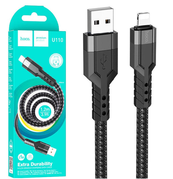 HOCO U110 Extra Durability Nylon Braided Lightning USB Cable 1.2M