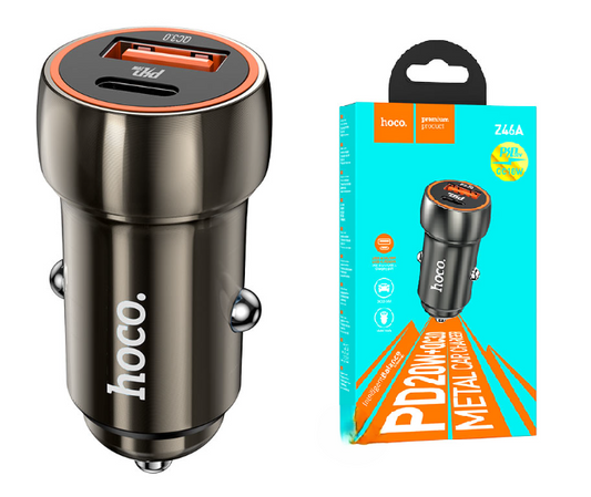 HOCO Z46A Blue Whale PD20W+QC3.0 Car Charger