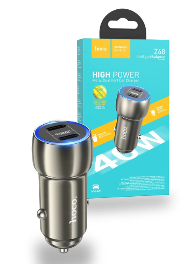 HOCO Z48 Tough Series Dual Port (2C) Car Charger 40W