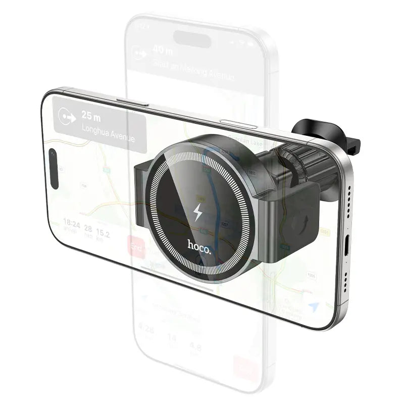 HOCO HW35 Power Electric Magnetic Wireless Charging Air Vent Car Holder