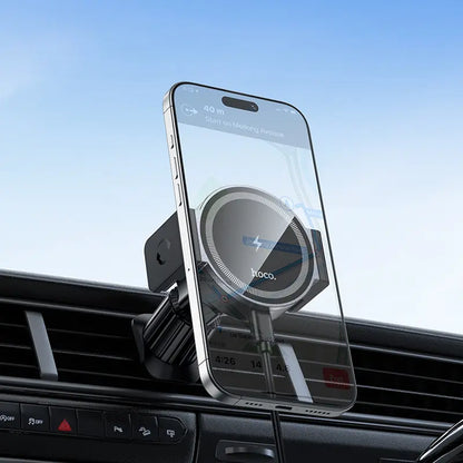 HOCO HW35 Power Electric Magnetic Wireless Charging Air Vent Car Holder