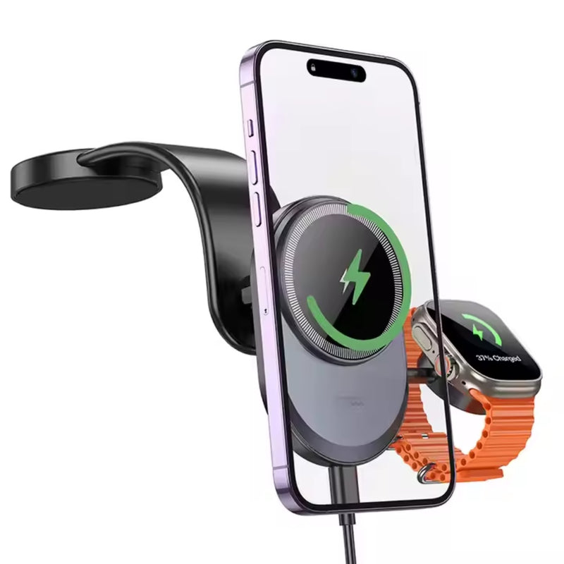 HOCO HW28 Excelso 2 in 1 Wireless Charging Center Console Car Holder