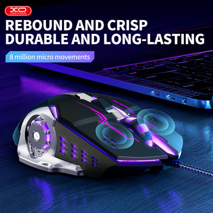 XO M10 Gaming Mechanical 6 Button Light Emitting Wired Mouse