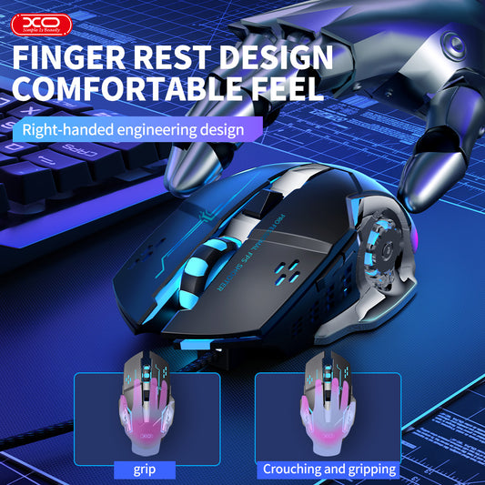 XO M10 Gaming Mechanical 6 Button Light Emitting Wired Mouse