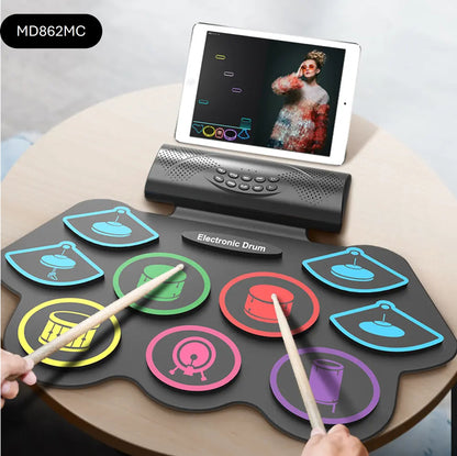 KONIX Silicone Roll Up Electronic Drum Set with Bluetooth Speaker