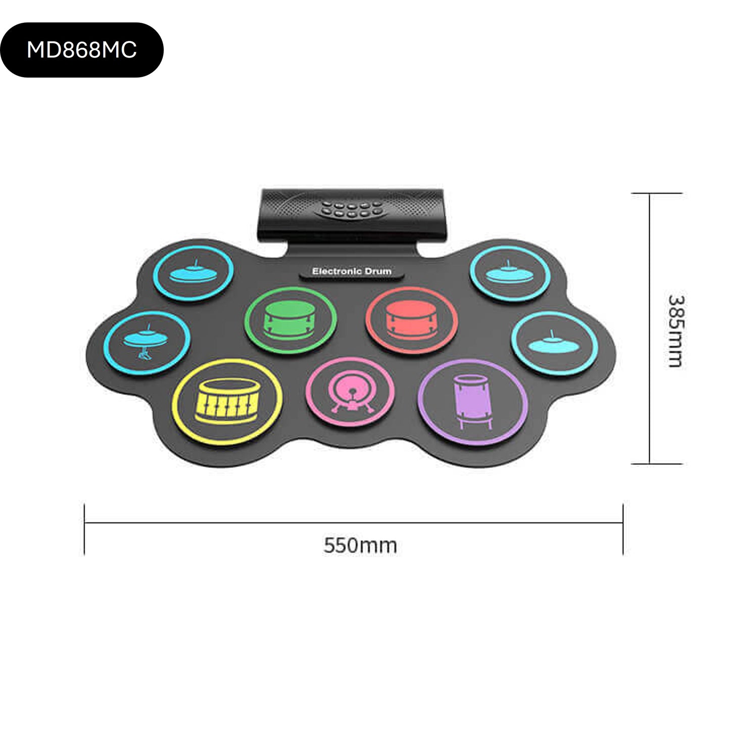 KONIX Silicone Roll Up Electronic Drum Set with Bluetooth Speaker