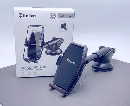 MaxGuard C15 Plus Wireless Charger 2 in 1 Car Holder 15W