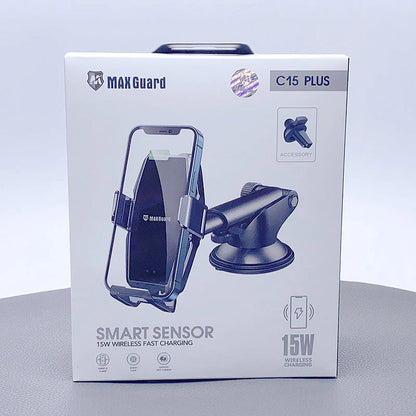 MaxGuard C15 Plus Wireless Charger 2 in 1 Car Holder 15W