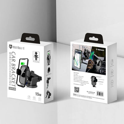 MaxGuard C9 Plus Wireless Charger 2 in 1 Car Holder 15W