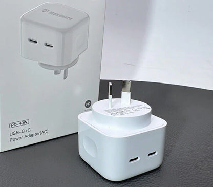 MaxGuard PD-40W Dual Port USB-C to USB-C Power Adapter