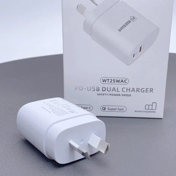 MaxGuard WT25WAC USB-A & USB-C 25W PD Power Adapter