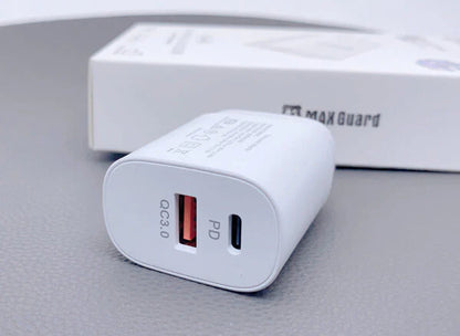 MaxGuard WT25WAC USB-A & USB-C 25W PD Power Adapter