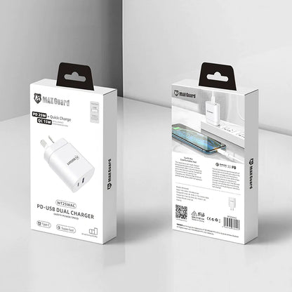 MaxGuard WT25WAC USB-A & USB-C 25W PD Power Adapter
