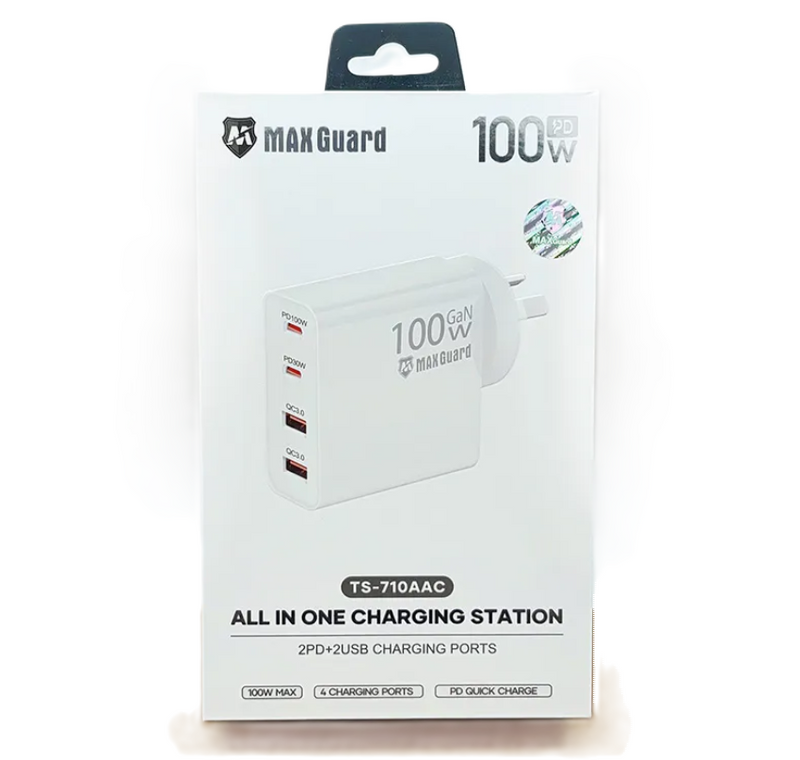 Maxguard TS710AAC 2PD + 2USB-A 100W Power Adapter