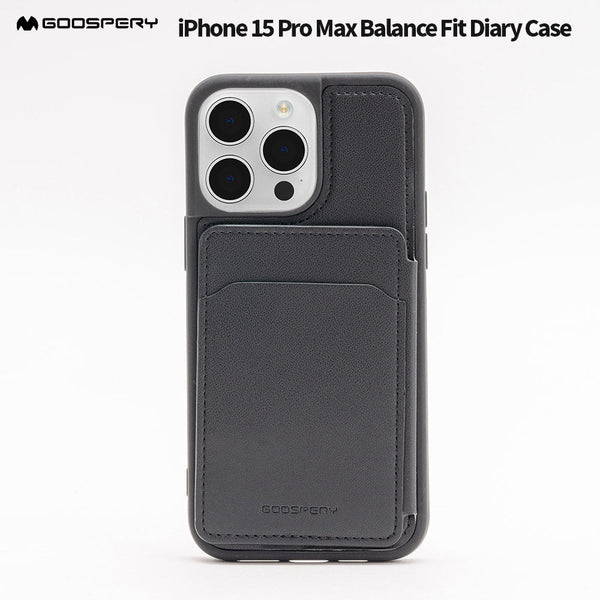 iPhone 15 Pro Max 6.7 Mercury Balance Fit Diary Series 5 Cards Back Pocket Case