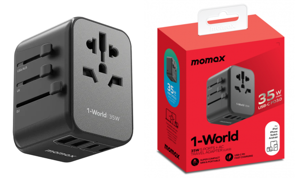 Momax 1-World PD35W 5 Ports AC Travel Adapter (For Overseas Use)