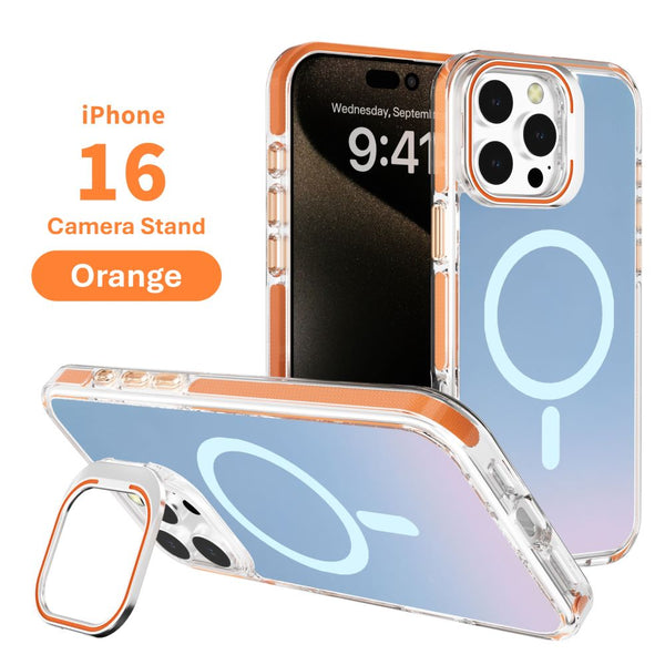 iPhone 16 Pro Max 6.9 Iridescent Matte Magsafe Case with Stash Stand