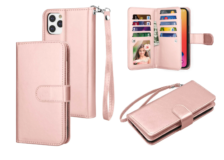 [PRE-O] iPhone 11 Pro 5.8 PU Leather Wallet Case with 9 Card Slots