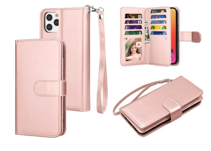 [PRE-O] iPhone 11 Pro 5.8 PU Leather Wallet Case with 9 Card Slots