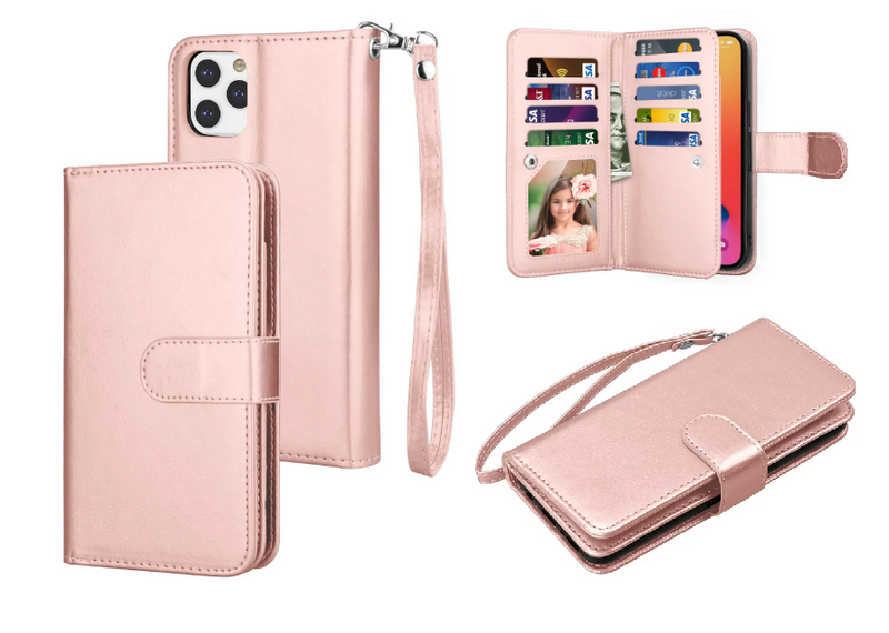 [PRE-O] iPhone 7/8/SE PU Leather Wallet Case with 9 Card Slot