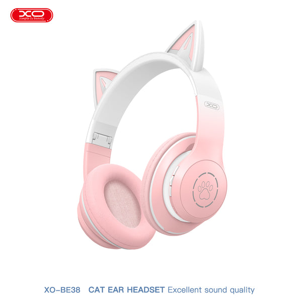 XO BE38 Cats Ear Colourful Lights Headband Bluetooth Headset