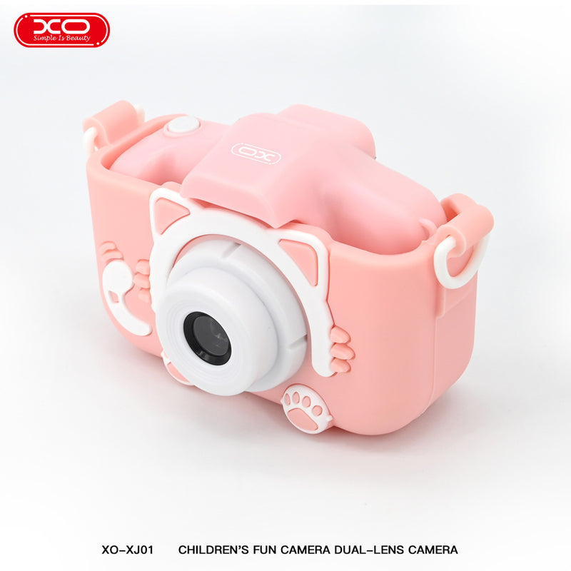 XO XJ01 Cartoon Dual Lens Children Camera Comes with Silicone Cover