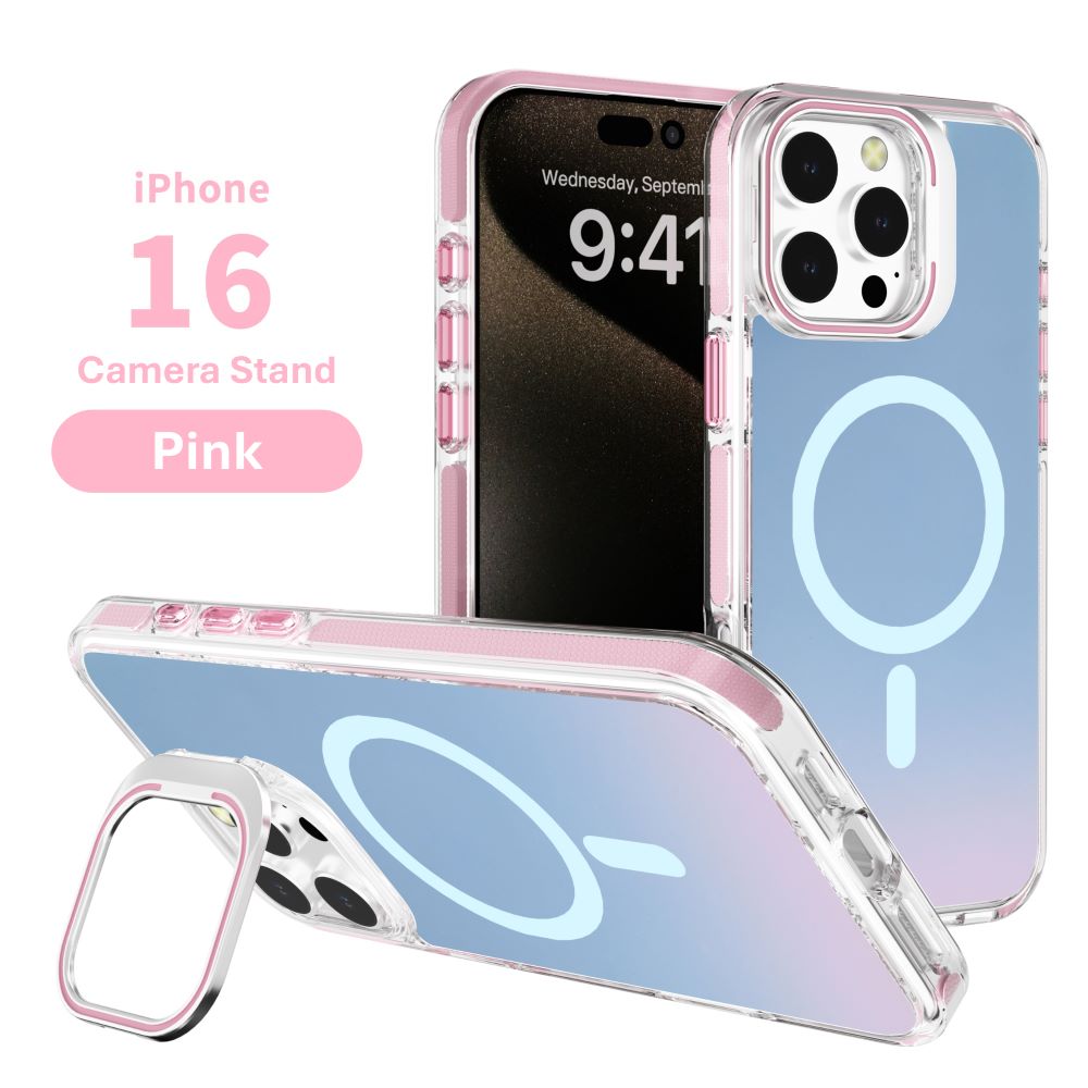 iPhone 16 Plus 6.7 Iridescent Matte Magsafe Case with Stash Stand