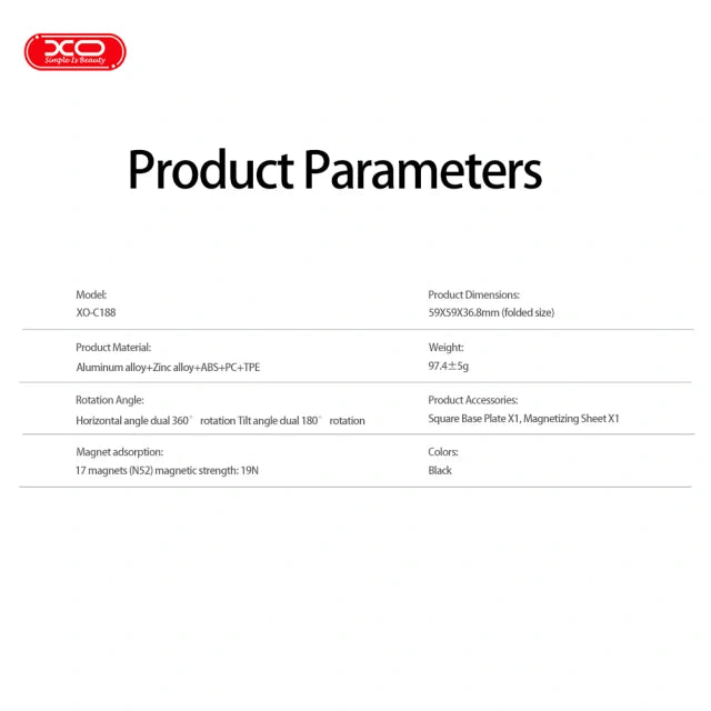 XO C188 Metal Magsafe Vacuum Chuck Manual Latch Magnetic Holder