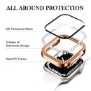 Watch 41mm Tempered Glass with Diamond Bezel Case